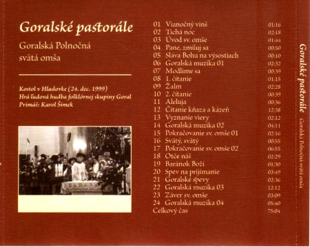 Zadná strana obalu CD - Goralské pastorále